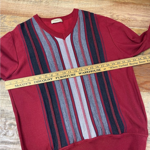 Montechiaro Made in Italy V neck Men's Sweater XL Merino wool - Picture 7 of 10